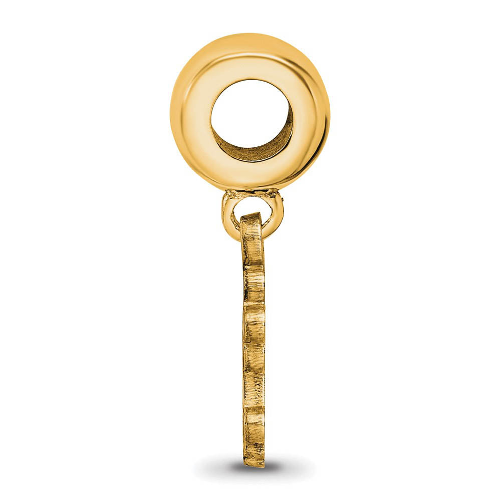 Alternate view of the 14k Gold Plated Silver William and Mary Small Dangle Bead Charm by The Black Bow Jewelry Co.