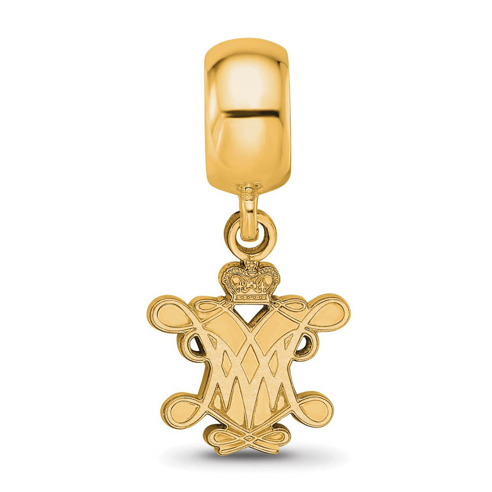 Alternate view of the 14k Gold Plated Silver William and Mary Small Dangle Bead Charm by The Black Bow Jewelry Co.