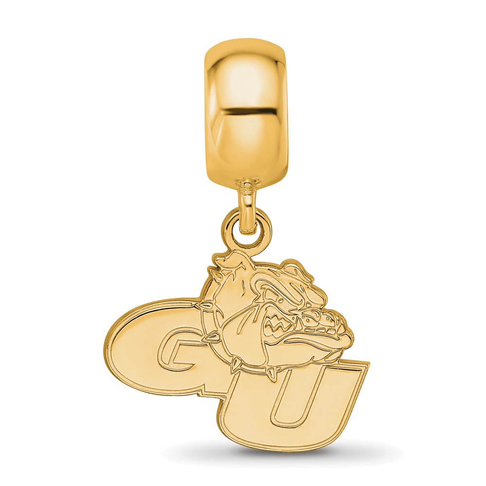 Alternate view of the 14k Gold Plated Silver Gonzaga University Small Dangle Bead Charm by The Black Bow Jewelry Co.