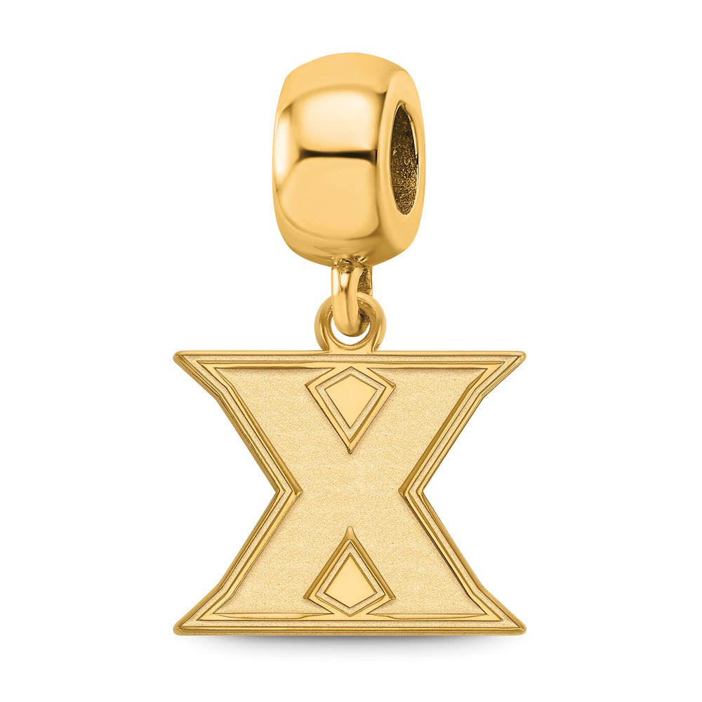 14k Gold Plated Silver Xavier University Small Dangle Bead Charm, Item B13713 by The Black Bow Jewelry Co.