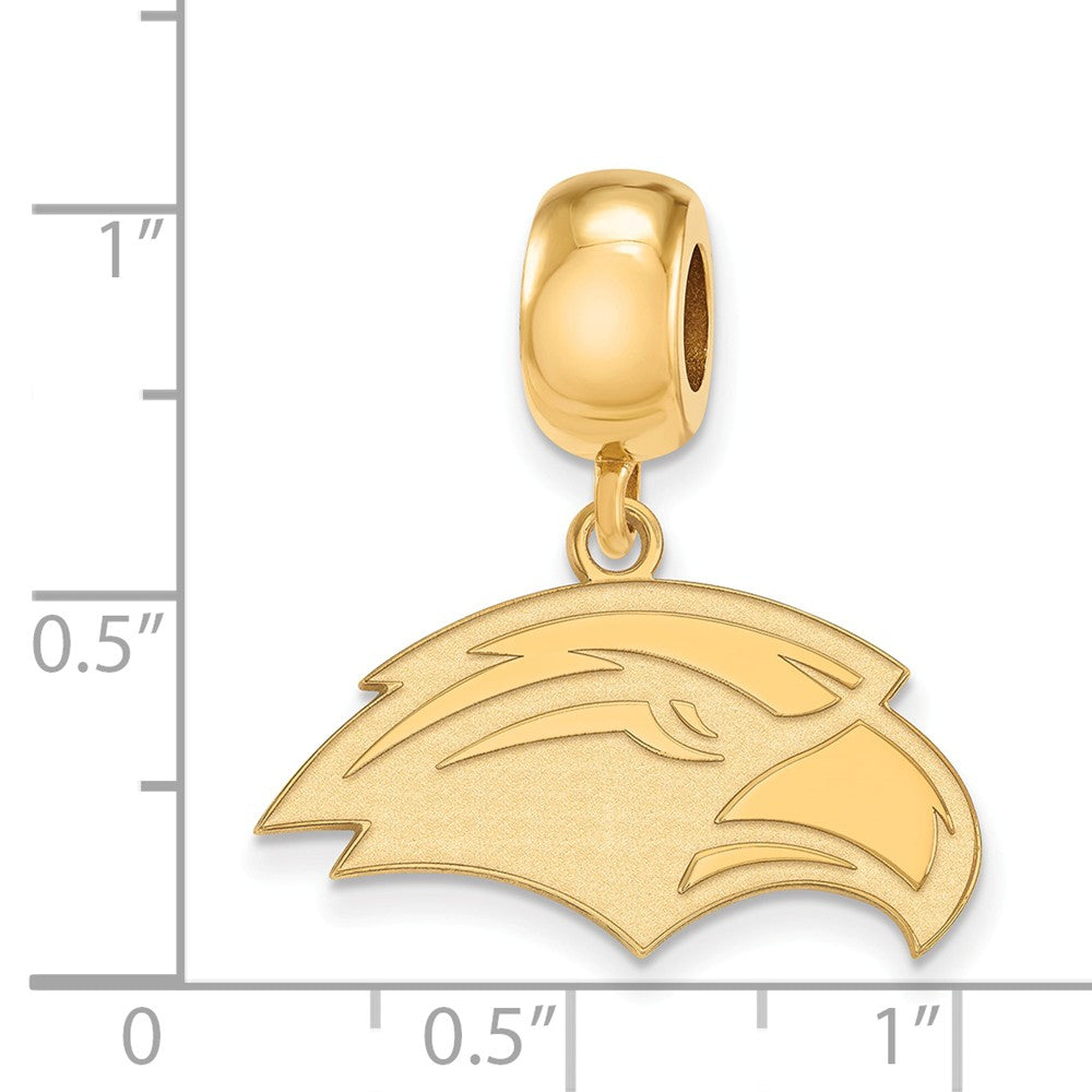 Alternate view of the 14k Gold Plated Silver Univ. of Southern Miss Sm Dangle Bead Charm by The Black Bow Jewelry Co.