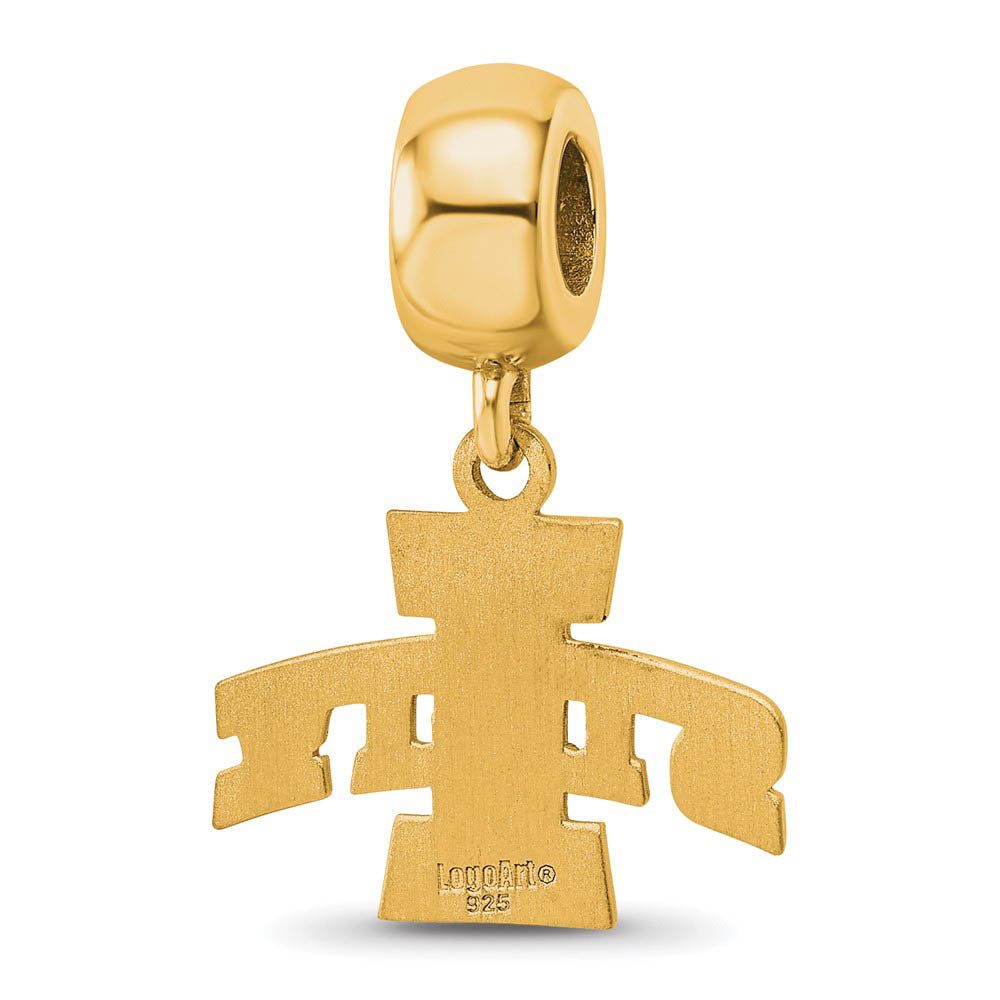 Alternate view of the 14k Gold Plated Silver Iowa State University Sm Dangle Bead Charm by The Black Bow Jewelry Co.