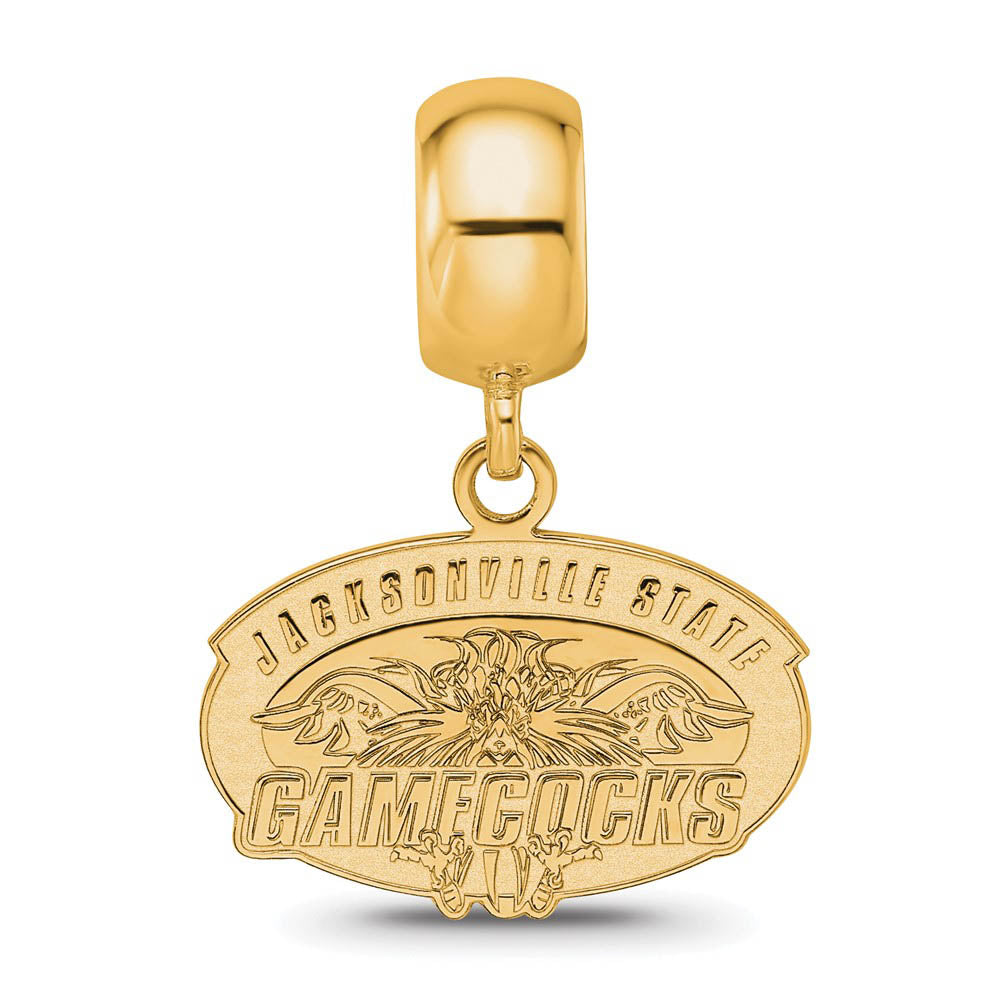 Alternate view of the 14k Gold Plated Silver Jacksonville State U. Sm Dangle Bead Charm by The Black Bow Jewelry Co.