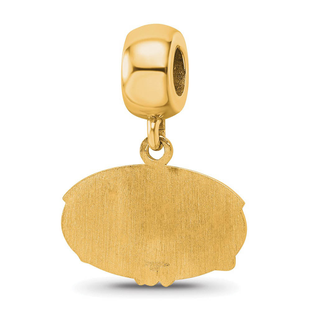 Alternate view of the 14k Gold Plated Silver Jacksonville State U. Sm Dangle Bead Charm by The Black Bow Jewelry Co.