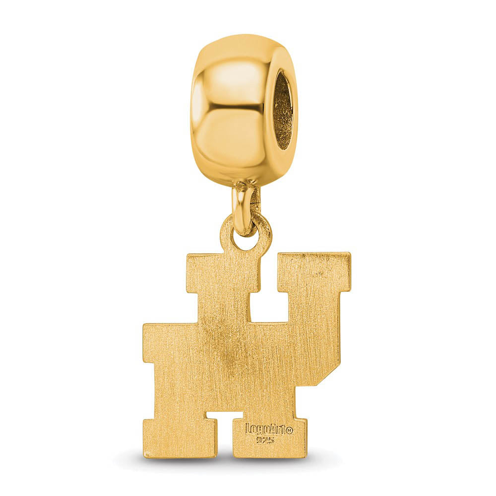 Alternate view of the 14k Gold Plated Silver University of Houston Sm Dangle Bead Charm by The Black Bow Jewelry Co.