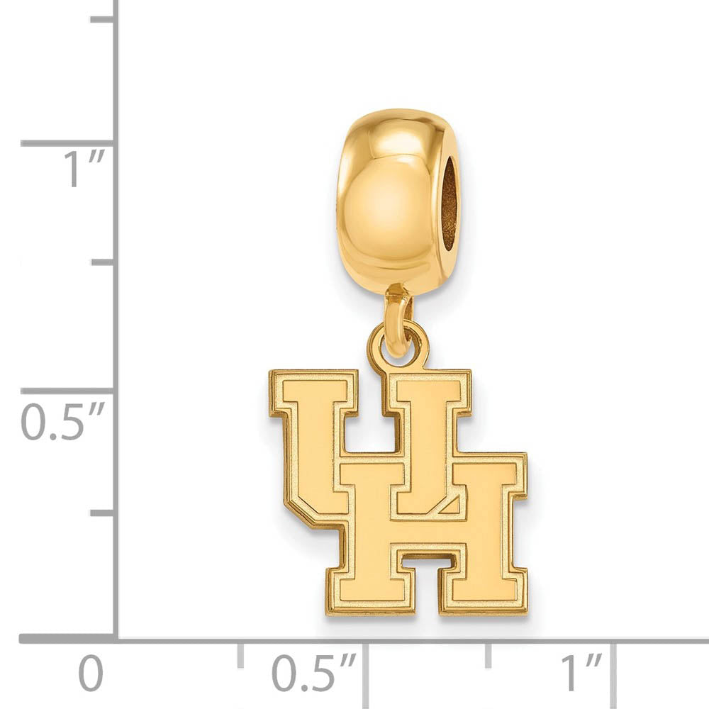 Alternate view of the 14k Gold Plated Silver University of Houston Sm Dangle Bead Charm by The Black Bow Jewelry Co.