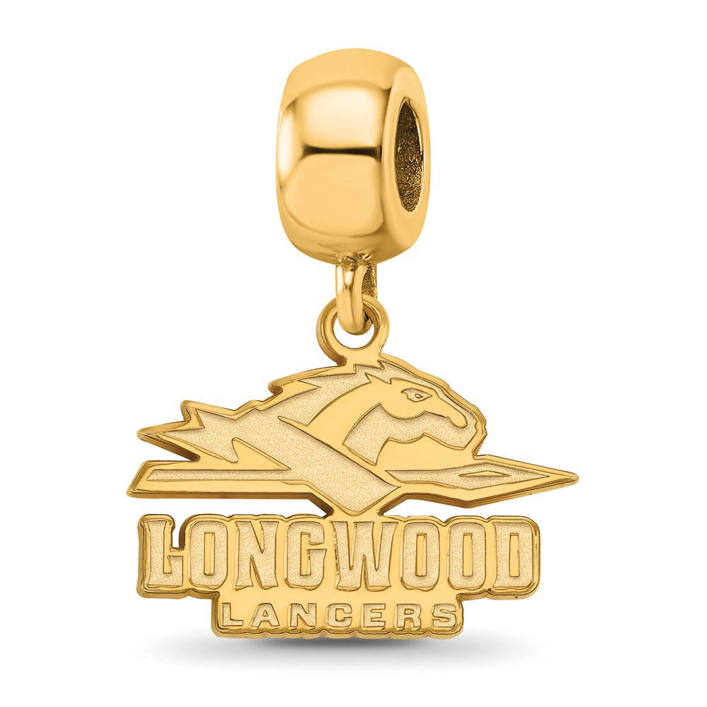 14k Gold Plated Silver Longwood University Sm Dangle Bead Charm, Item B13726 by The Black Bow Jewelry Co.