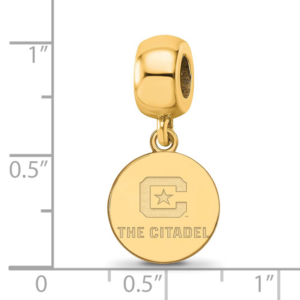 Alternate view of the 14K Yellow Gold Plated Silver The Citadel Small Disc Dangle Bead Charm by The Black Bow Jewelry Co.