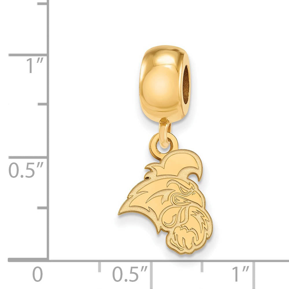 Alternate view of the 14k Gold Plate Silver Coastal Carolina University Sm Dangle Bead Charm by The Black Bow Jewelry Co.