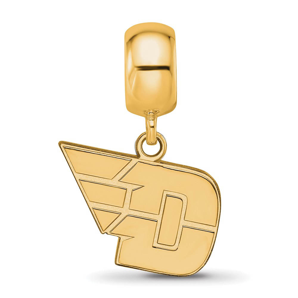 Alternate view of the 14k Gold Plated Silver University of Dayton Sm Dangle Bead Charm by The Black Bow Jewelry Co.