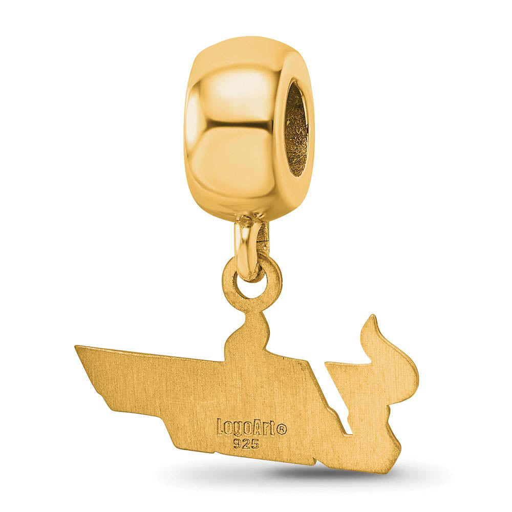 Alternate view of the 14k Gold Plate Silver University of South Florida Sm Dangle Bead Charm by The Black Bow Jewelry Co.