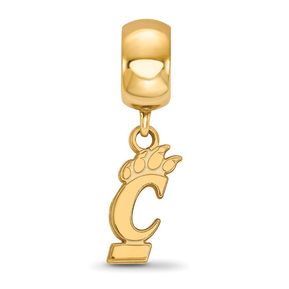 Alternate view of the 14k Gold Plated Silver University of Cincinnati Sm Dangle Charm by The Black Bow Jewelry Co.