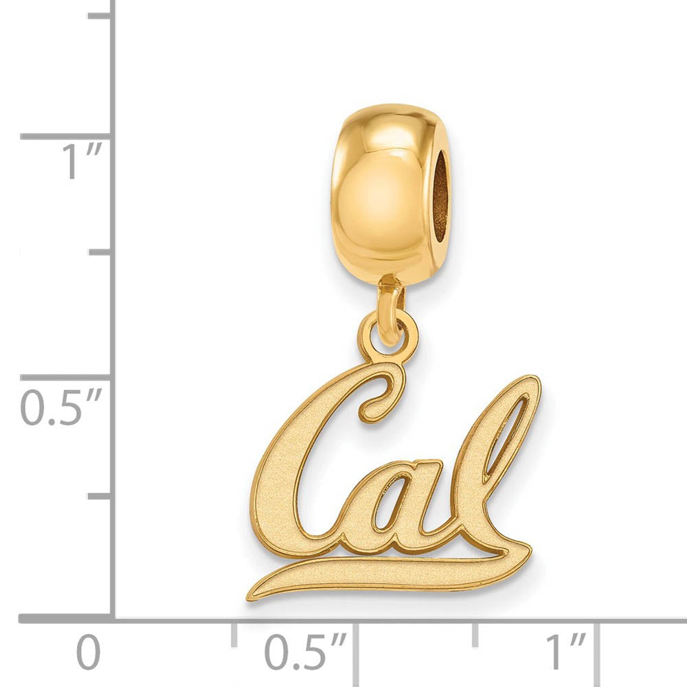 Alternate view of the 14k Gold Plated Silver U. of California Berkeley CAL Dangle Bead Charm by The Black Bow Jewelry Co.
