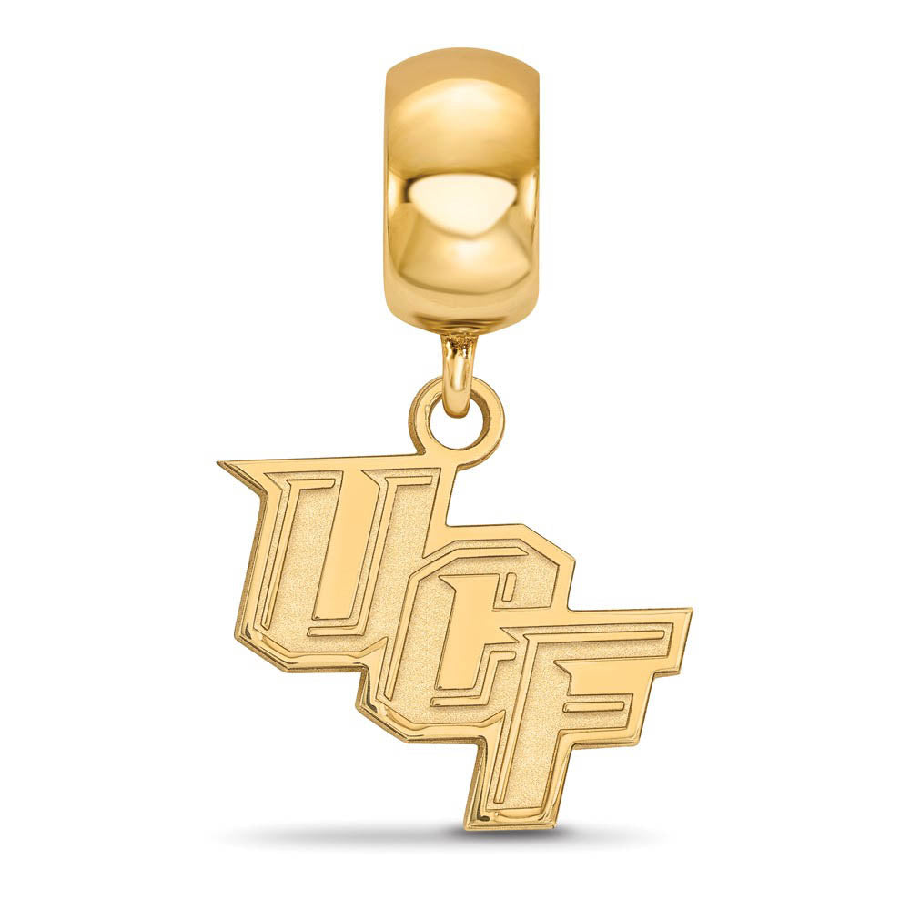 Alternate view of the 14k Gold Plated Silver U of Central Florida Sm Dangle Bead Charm by The Black Bow Jewelry Co.