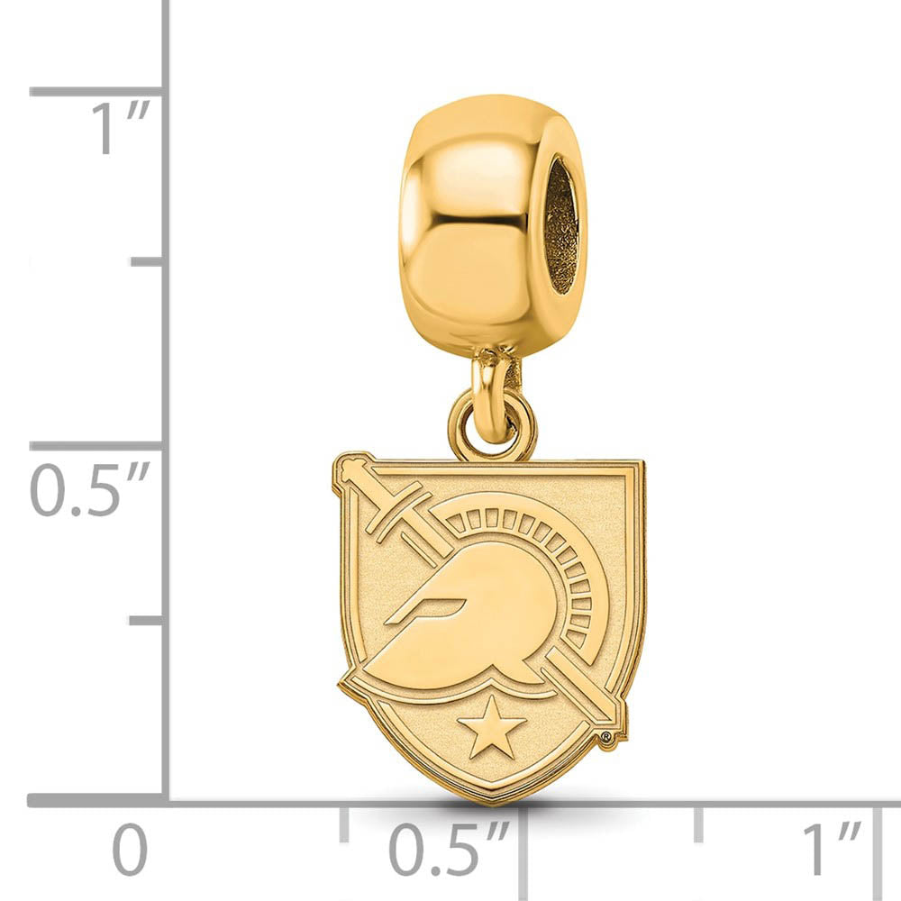 Alternate view of the 14k Gold Plated Silver U.S. Military Academy Sm Dangle Bead Charm by The Black Bow Jewelry Co.