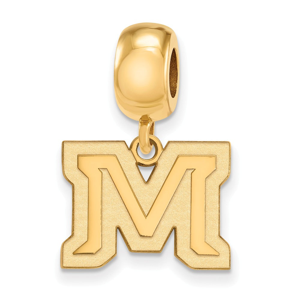 14k Gold Plated Silver Montana State University Sm Dangle Bead Charm, Item B13747 by The Black Bow Jewelry Co.