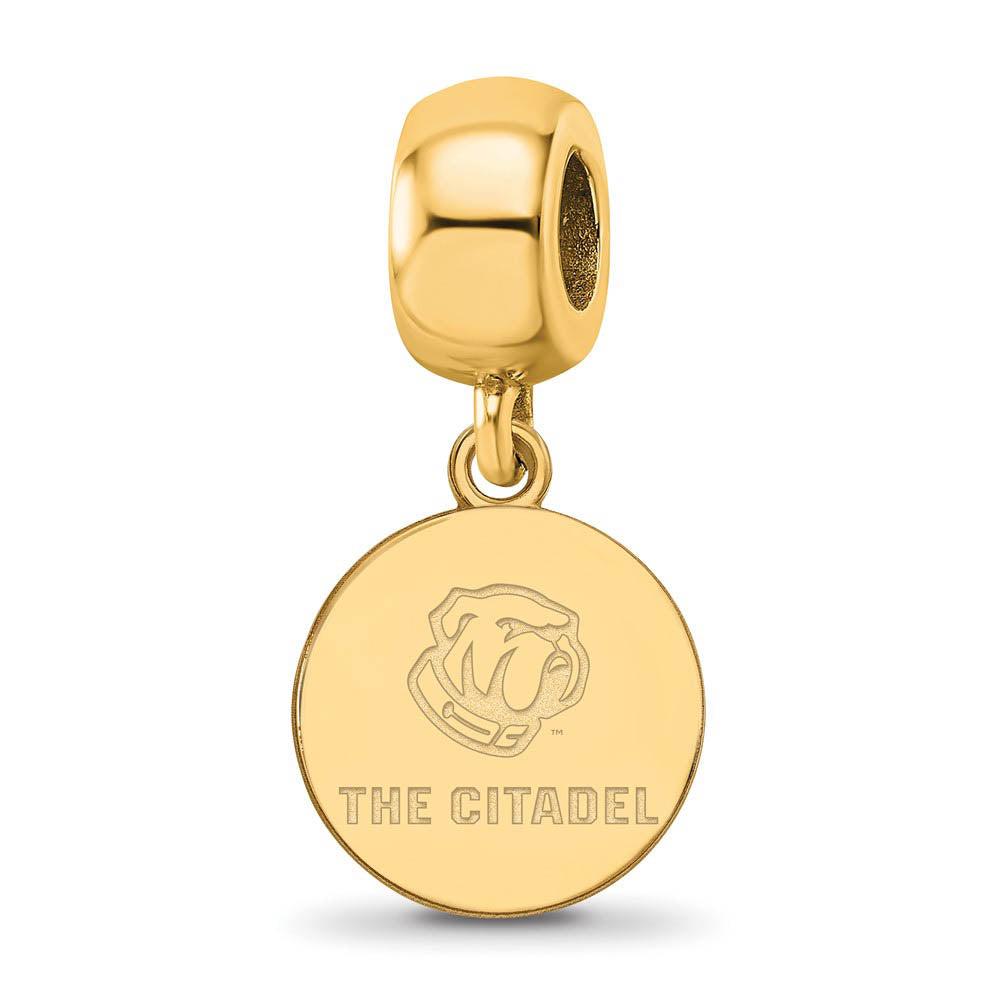 14K Yellow Gold Plated Silver The Citadel Small Dangle Bead Charm, Item B13750 by The Black Bow Jewelry Co.