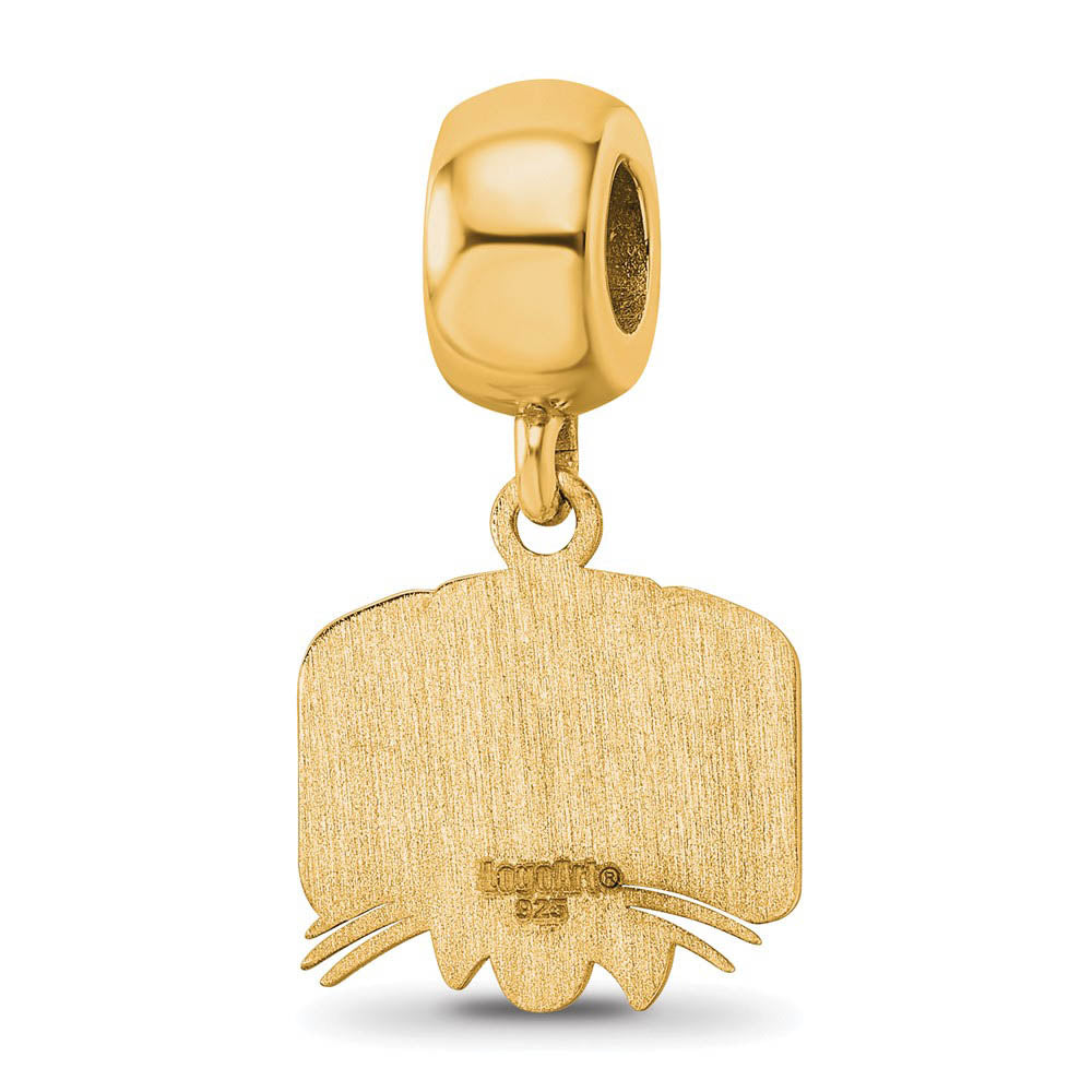 Alternate view of the 14k Gold Plated Silver Ohio University Small Bead Charm Dangle by The Black Bow Jewelry Co.