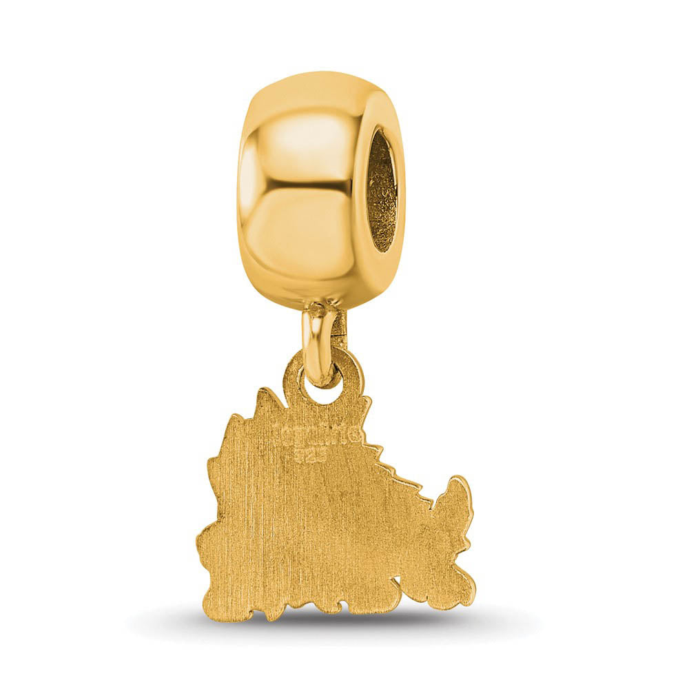 Alternate view of the 14k Gold Plated Silver Texas Christian University Sm Dangle Bead Charm by The Black Bow Jewelry Co.
