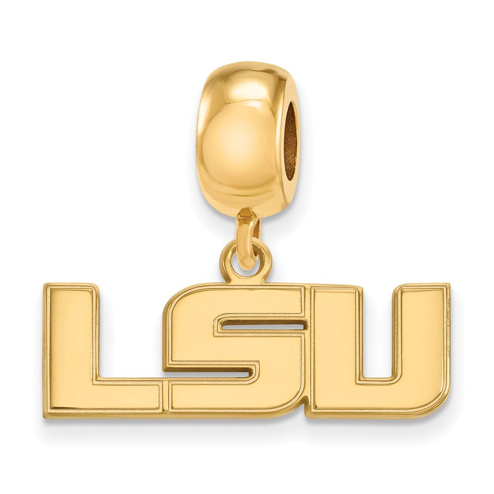 14k Gold Plated Silver Louisiana State Univ. &#39;LSU&#39; Dangle Bead Charm, Item B13754 by The Black Bow Jewelry Co.