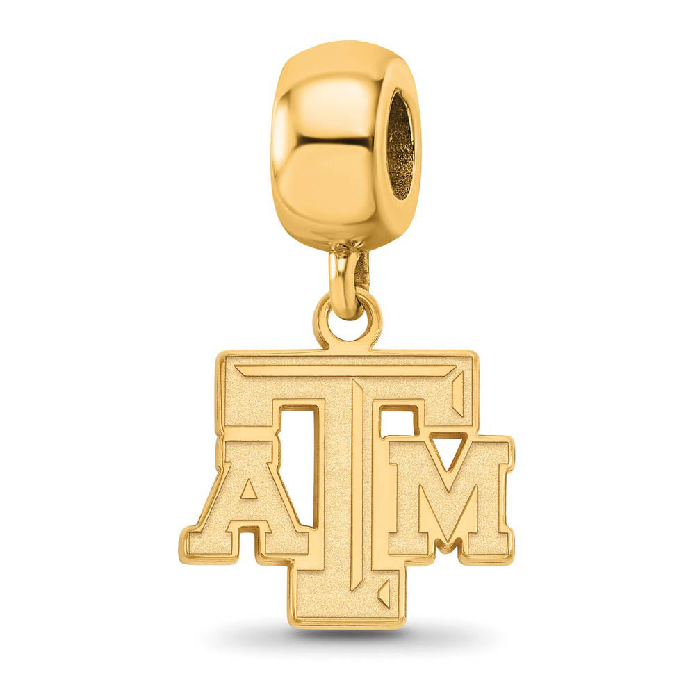14k Gold Plated Silver Texas A&M University Small Dangle Charm, Item B13755 by The Black Bow Jewelry Co.