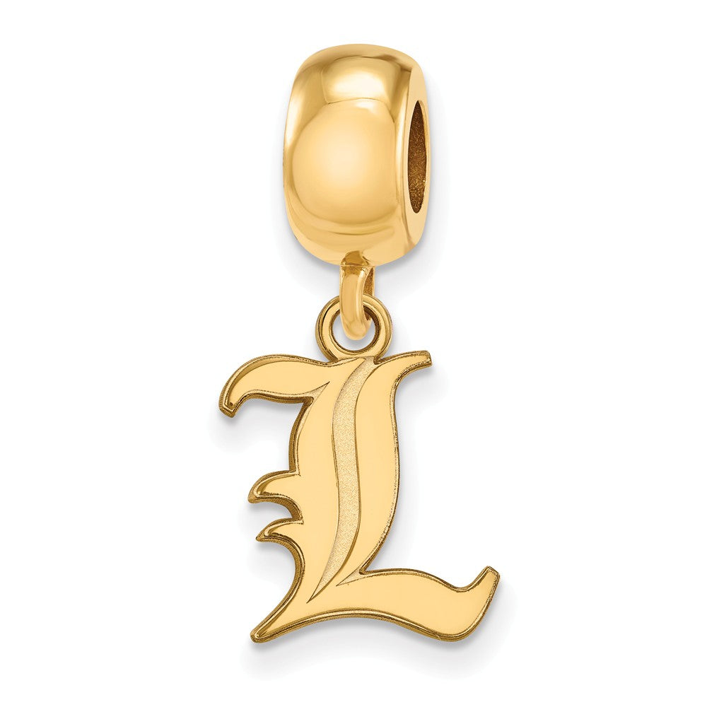 14k Gold Plated Silver University of Louisville &#39;L&#39; Dangle Bead Charm, Item B13756 by The Black Bow Jewelry Co.