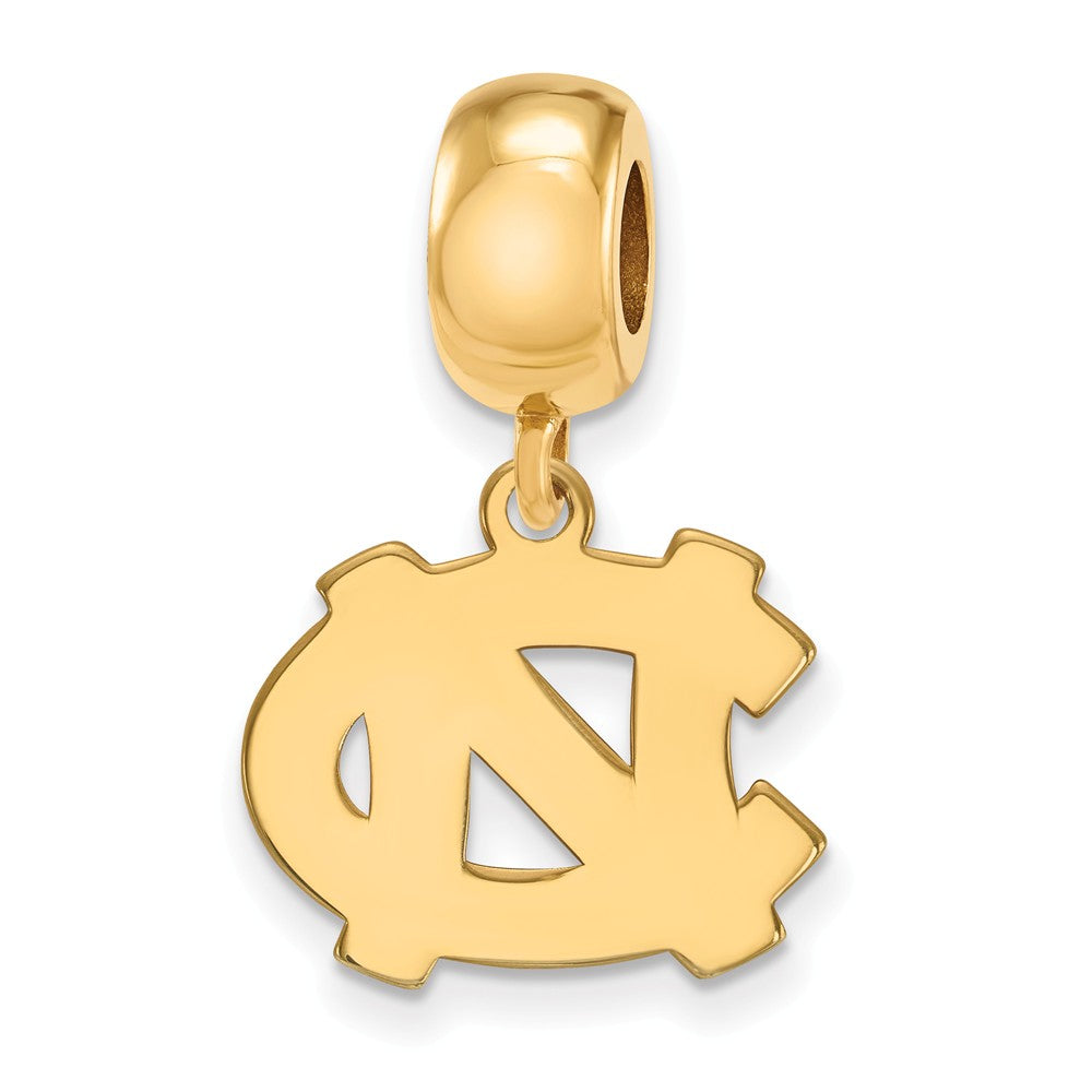 14k Gold Plated Silver Univ. of North Carolina Sm Dangle Bead Charm, Item B13761 by The Black Bow Jewelry Co.