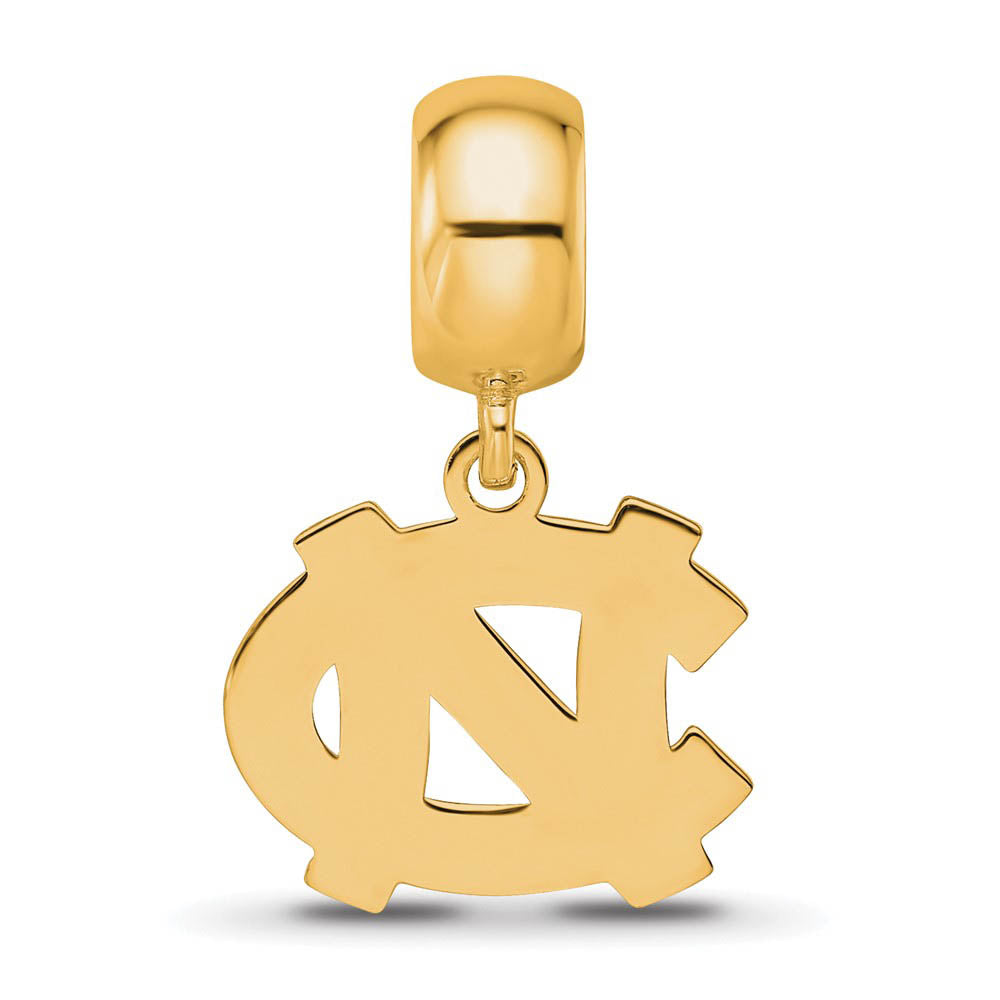 Alternate view of the 14k Gold Plated Silver Univ. of North Carolina Sm Dangle Bead Charm by The Black Bow Jewelry Co.