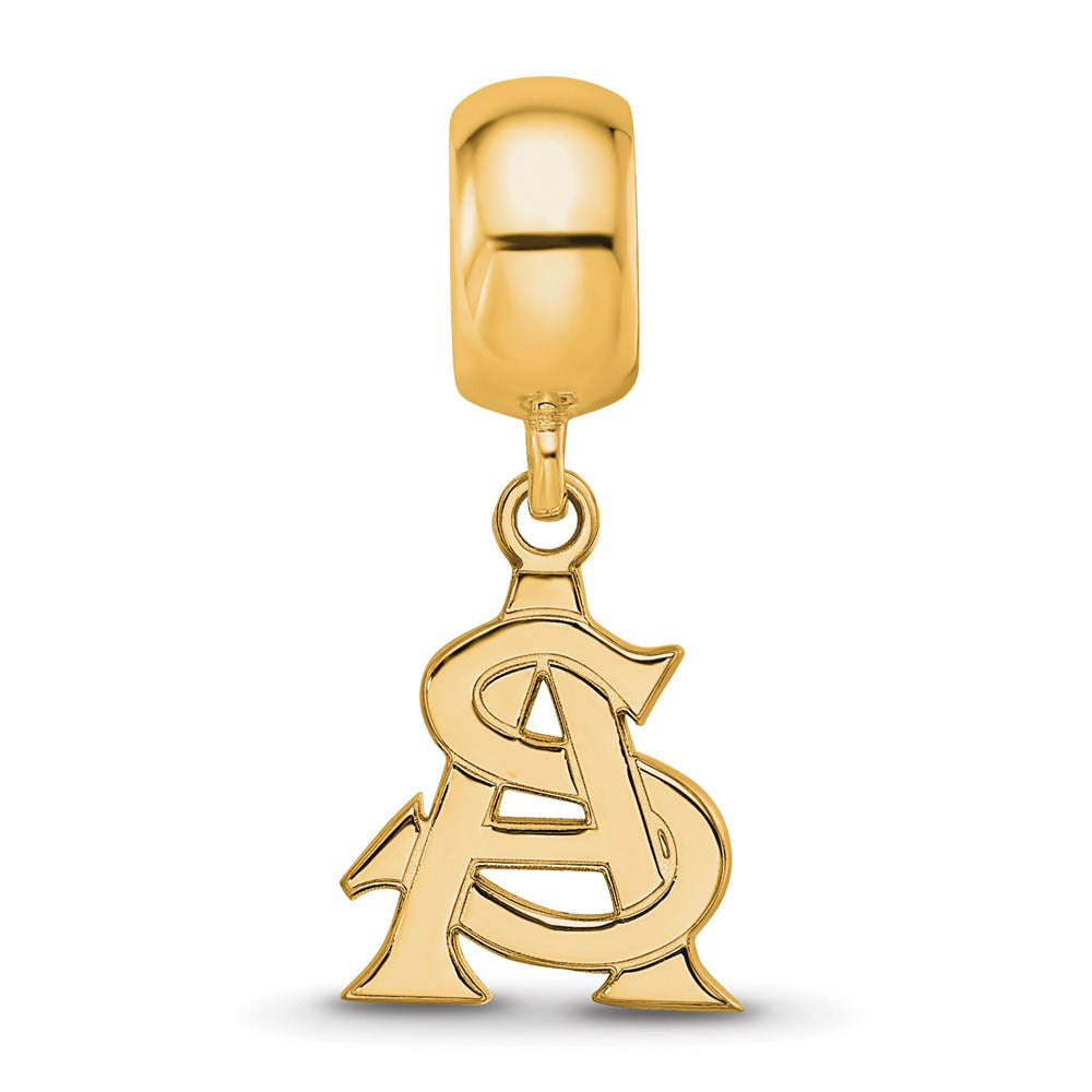 Alternate view of the 14k Gold Plated Silver Arizona State University Sm Dangle Bead Charm by The Black Bow Jewelry Co.