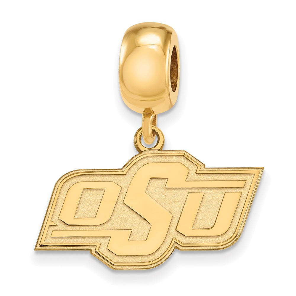14k Gold Plated Silver Oklahoma State University Sm Dangle Bead Charm, Item B13768 by The Black Bow Jewelry Co.