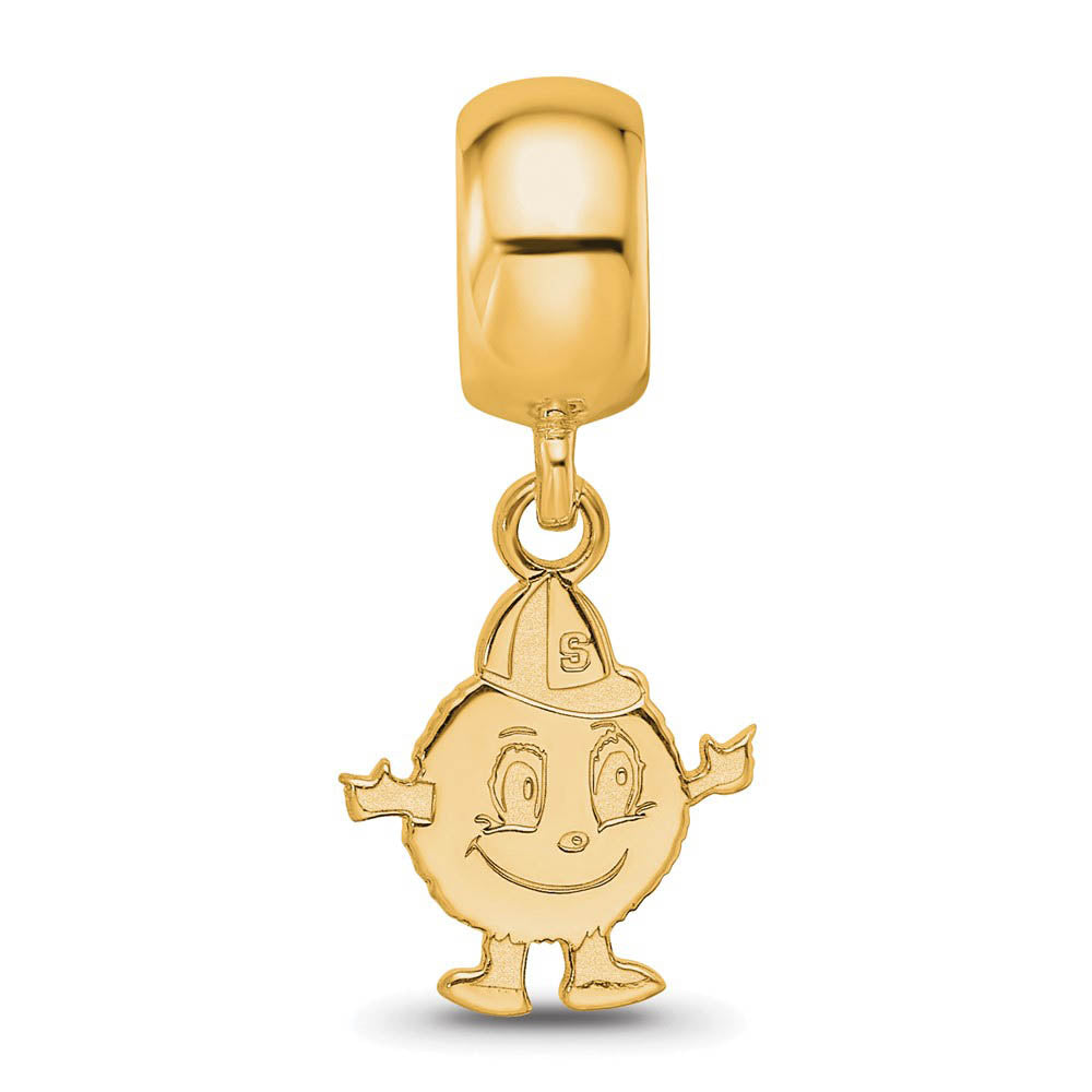 Alternate view of the 14k Gold Plated Silver Syracuse University Sm Dangle Bead Charm by The Black Bow Jewelry Co.