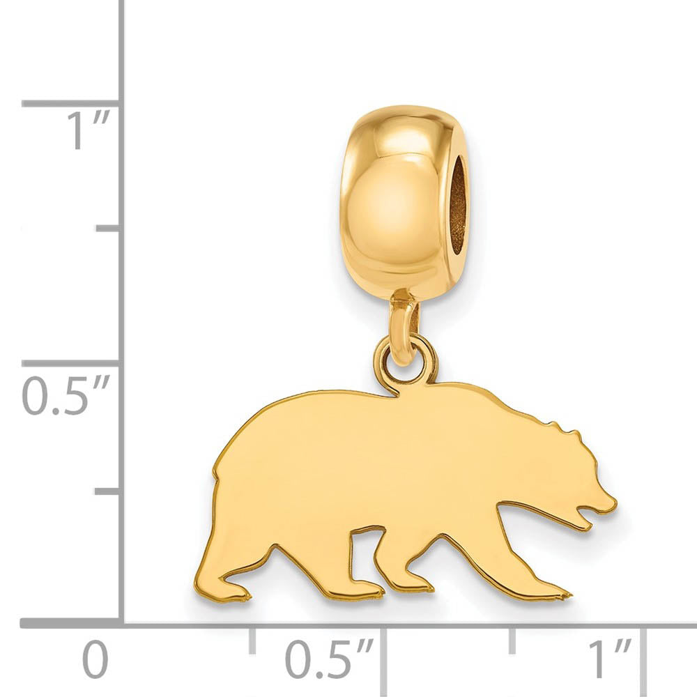 Alternate view of the 14k Gold Plated Silver U of California Berkeley Sm Dangle Bead Charm by The Black Bow Jewelry Co.