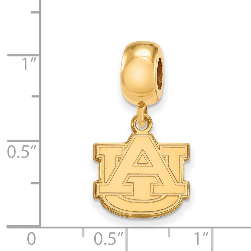 Alternate view of the 14k Gold Plated Silver Auburn University Small Dangle Bead Charm by The Black Bow Jewelry Co.