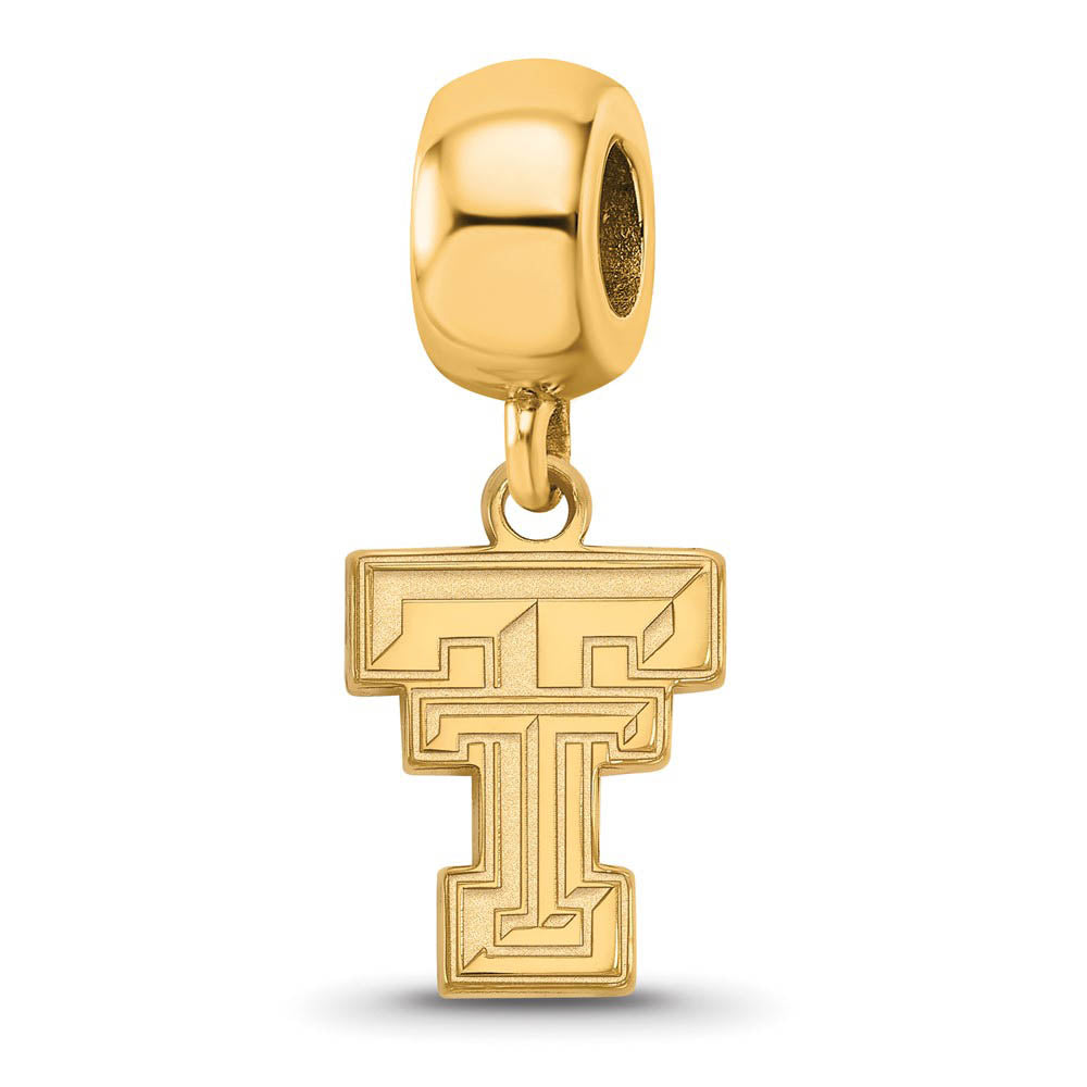 14k Gold Plated Silver Texas Tech University Sm Dangle Bead Charm, Item B13782 by The Black Bow Jewelry Co.