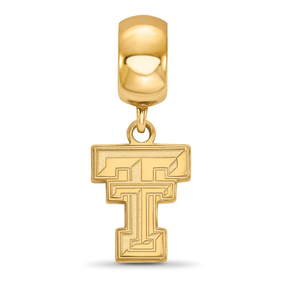 Alternate view of the 14k Gold Plated Silver Texas Tech University Sm Dangle Bead Charm by The Black Bow Jewelry Co.