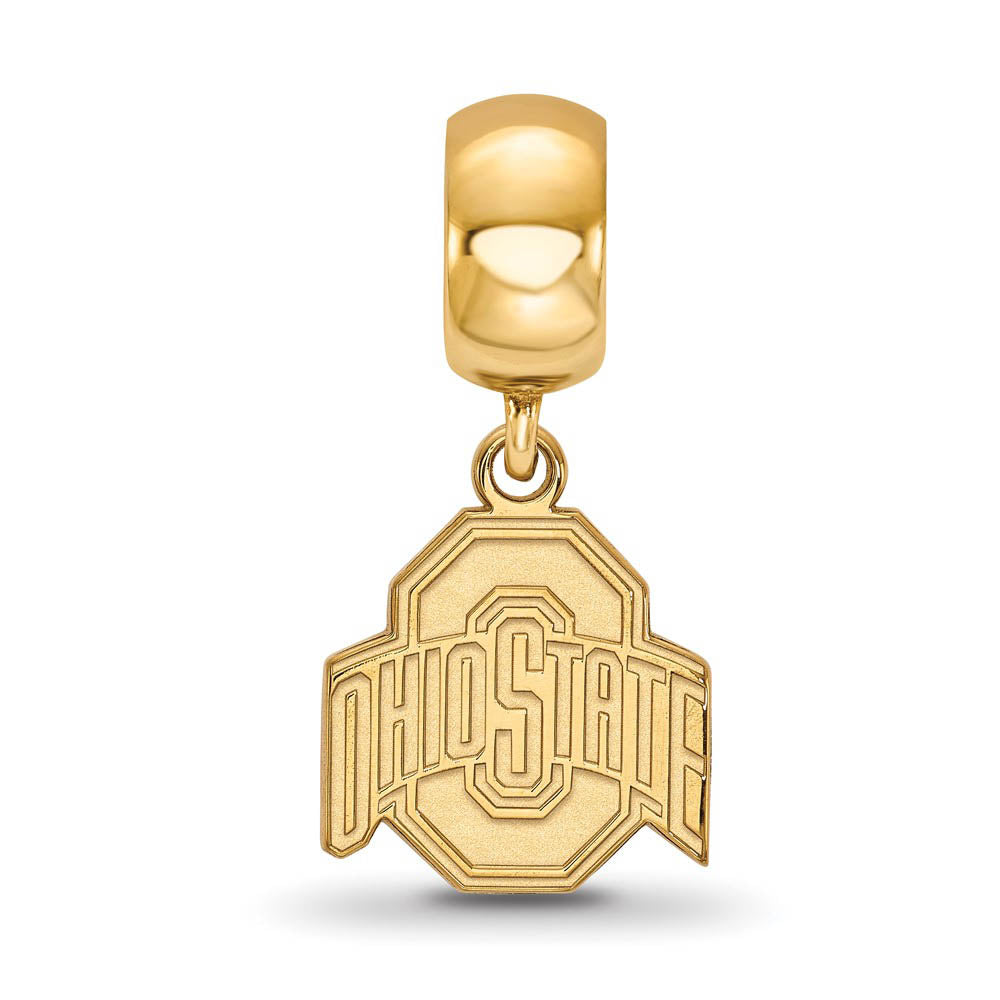 Alternate view of the 14k Gold Plated Silver Ohio State Univ. 'O' Dangle Bead Charm by The Black Bow Jewelry Co.