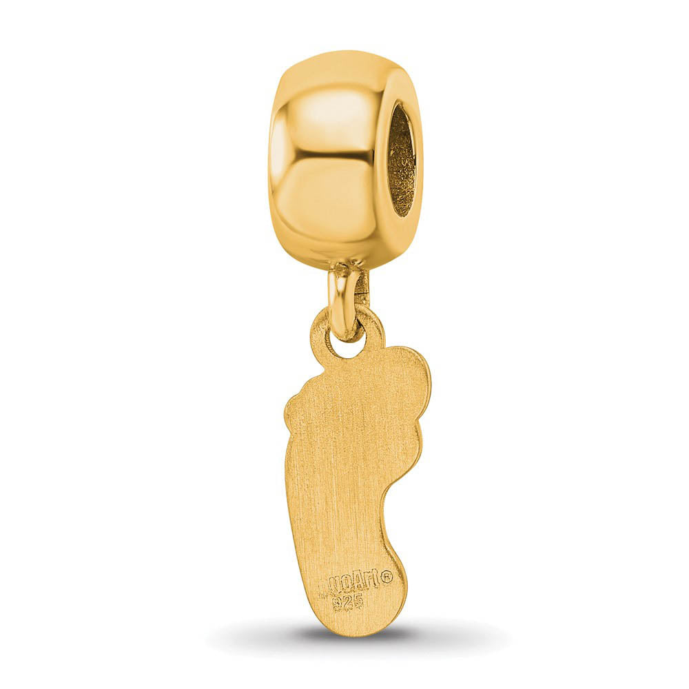 Alternate view of the 14k Gold Plated Silver University of North Carolina Dangle Bead Charm by The Black Bow Jewelry Co.
