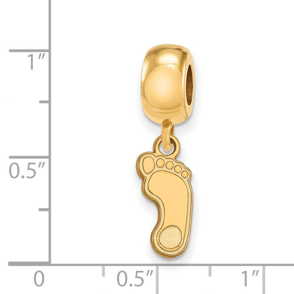 Alternate view of the 14k Gold Plated Silver University of North Carolina Dangle Bead Charm by The Black Bow Jewelry Co.