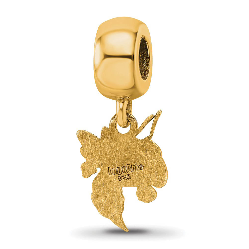 Alternate view of the 14k Gold Plated Silver Georgia institute of Tech Sm Dangle Bead Charm by The Black Bow Jewelry Co.