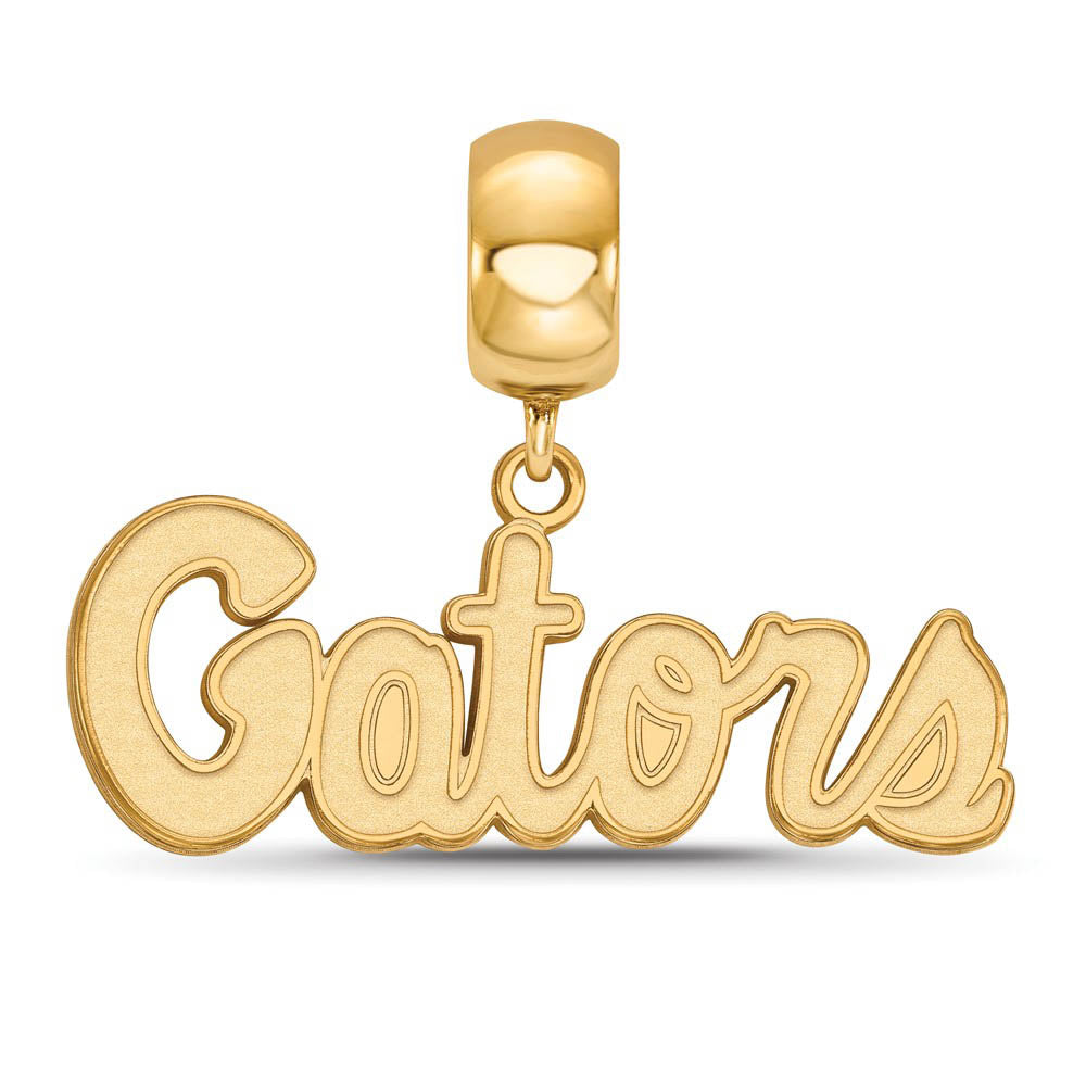 Alternate view of the 14k Gold Plated Silver University of Florida Sm Dangle Bead Charm by The Black Bow Jewelry Co.