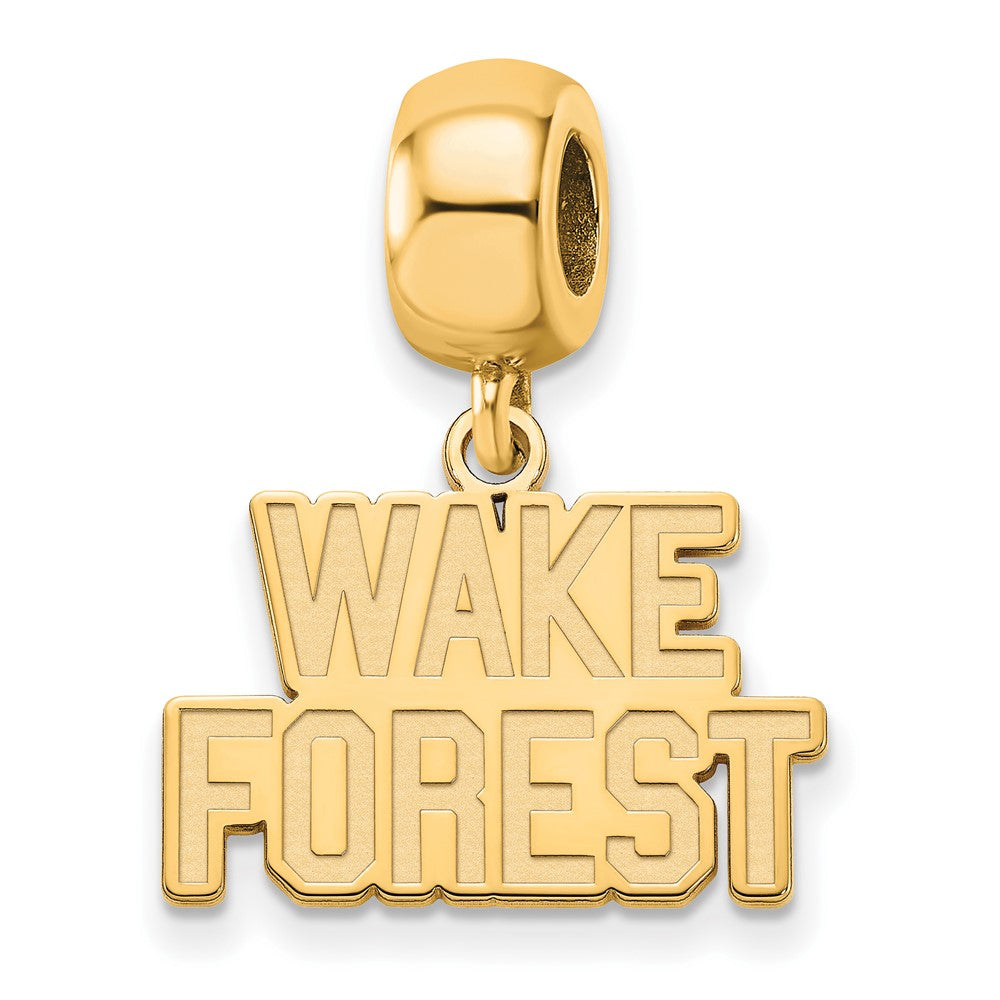 14k Gold Plated Silver Wake Forest University Sm Dangle Bead Charm, Item B13802 by The Black Bow Jewelry Co.