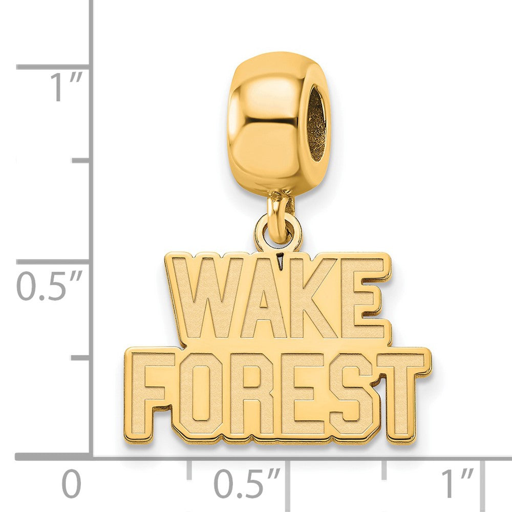 Alternate view of the 14k Gold Plated Silver Wake Forest University Sm Dangle Bead Charm by The Black Bow Jewelry Co.