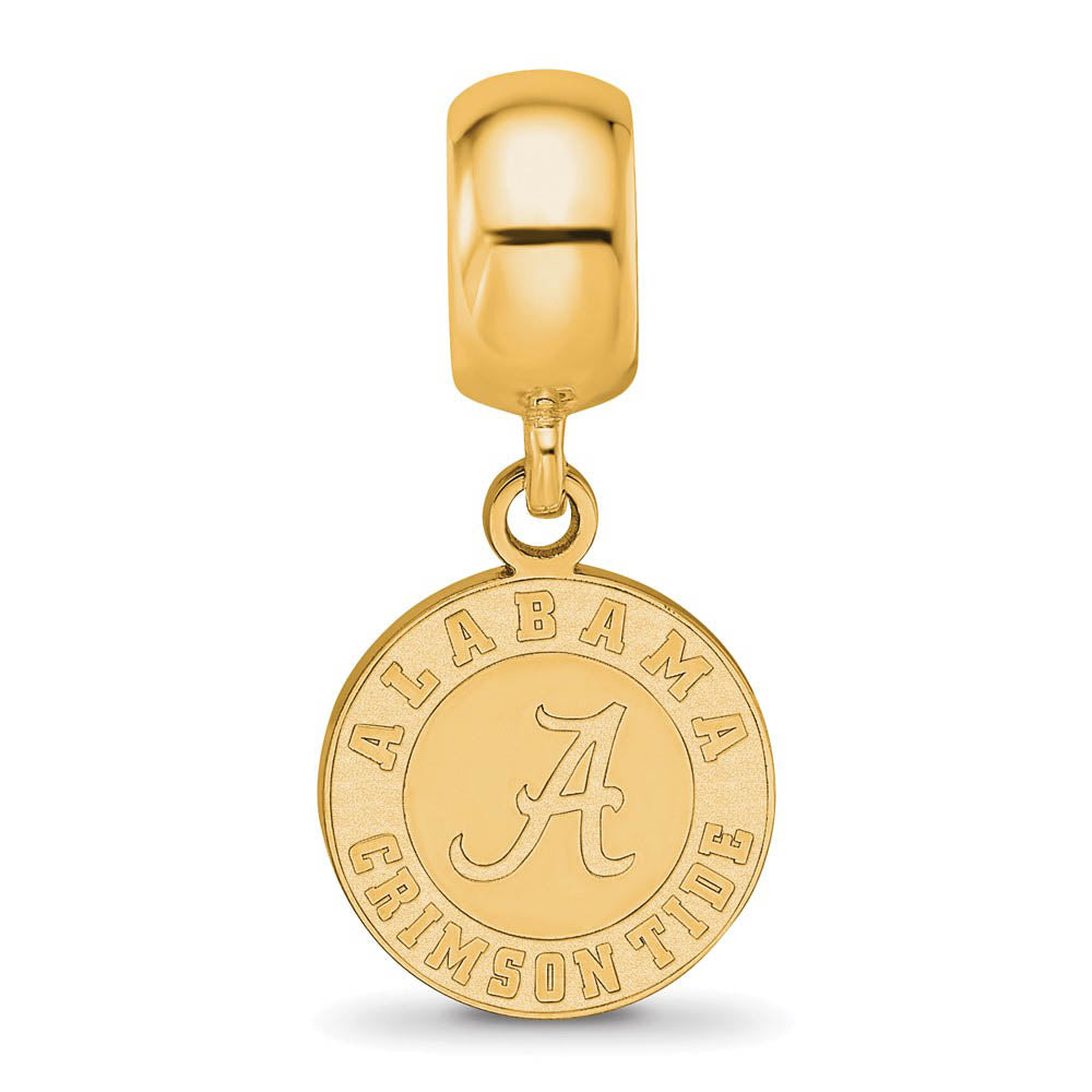 Alternate view of the 14k Gold Plated Silver University of Alabama Sm Dangle Bead Charm by The Black Bow Jewelry Co.