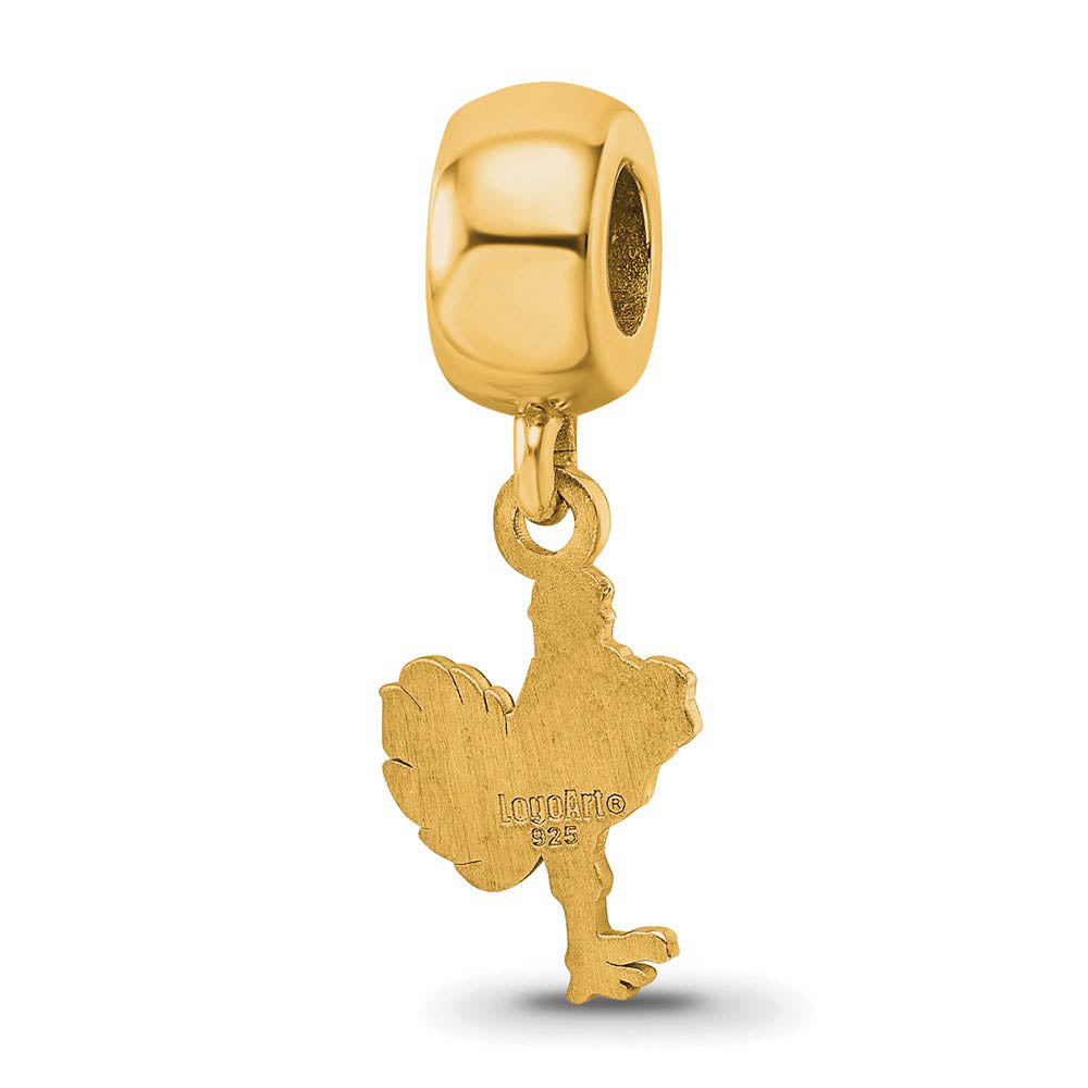 Alternate view of the 14k Gold Plated Silver Virginia Tech Small Dangle Bead Charm by The Black Bow Jewelry Co.