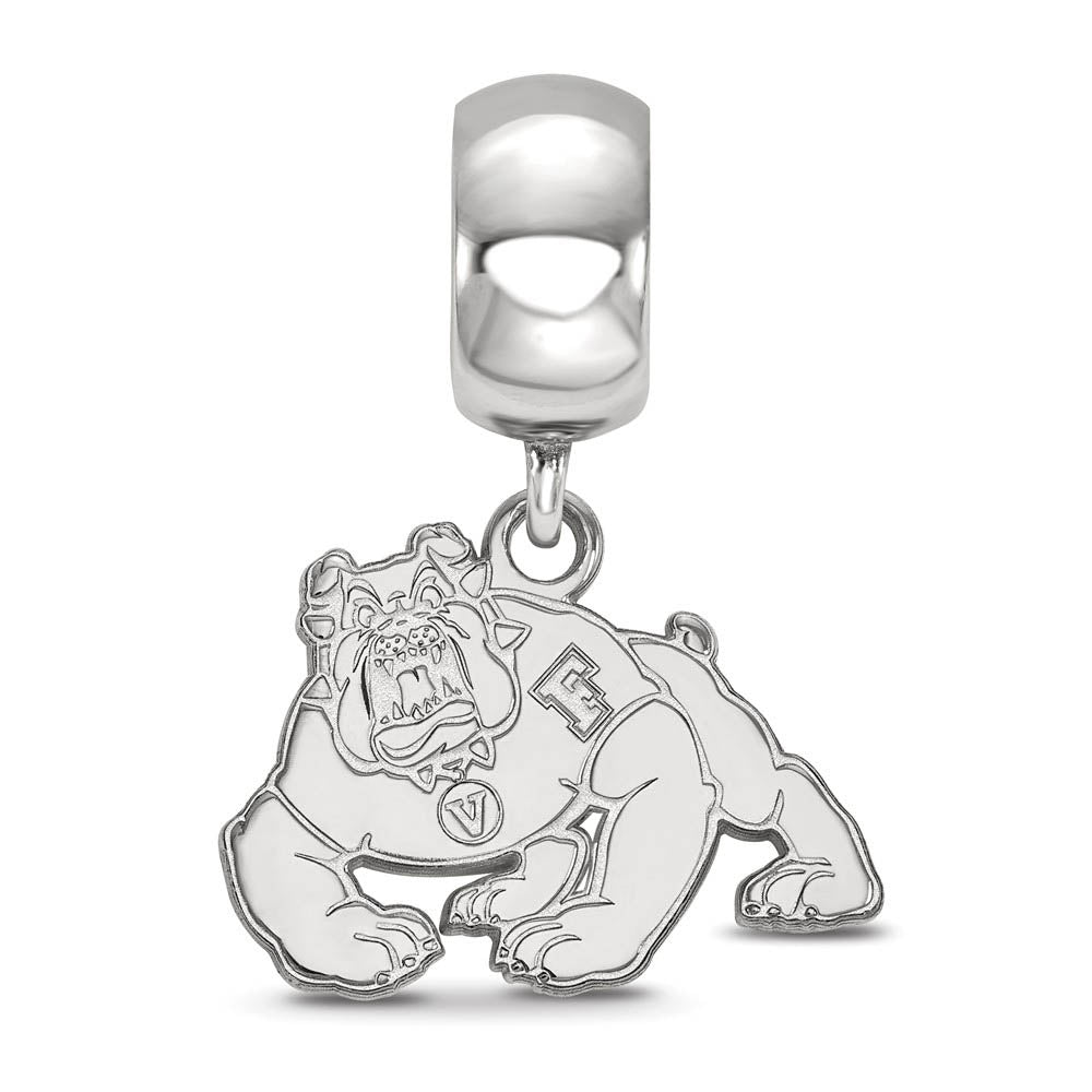Alternate view of the Sterling Silver California State U Fresno Small Dangle Bead Charm by The Black Bow Jewelry Co.