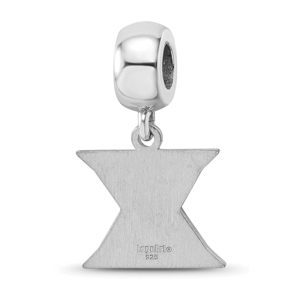 Alternate view of the Sterling Silver Xavier University Small Dangle Bead Charm by The Black Bow Jewelry Co.