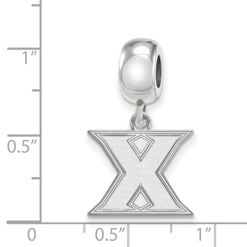 Alternate view of the Sterling Silver Xavier University Small Dangle Bead Charm by The Black Bow Jewelry Co.