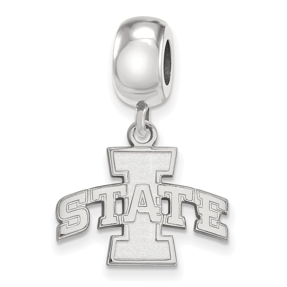 Sterling Silver Iowa State University &#39;I State Inch Dangle Bead Charm, Item B13832 by The Black Bow Jewelry Co.