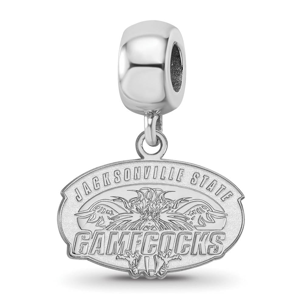 Sterling Silver Jacksonville State U. Small Dangle Bead Charm, Item B13833 by The Black Bow Jewelry Co.