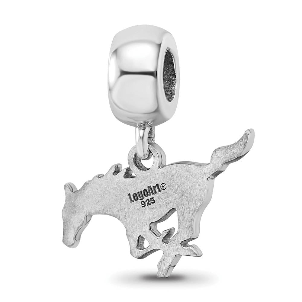 Alternate view of the Sterling Silver Southern Methodist University Sm Dangle Bead Charm by The Black Bow Jewelry Co.